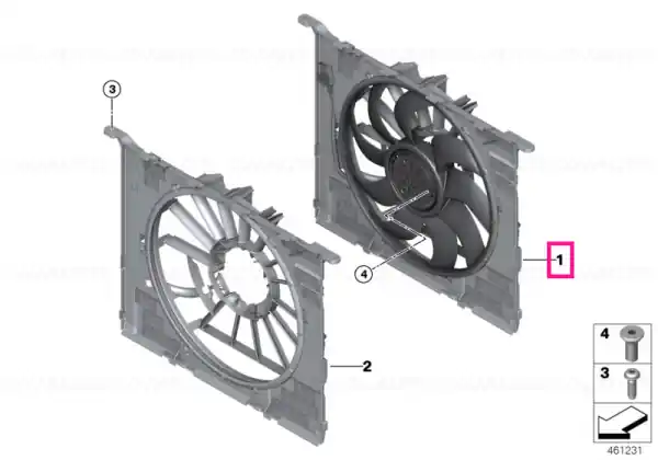 Ofertă exclusivă Carcasă ventilator cu ventilator 400W - BMW