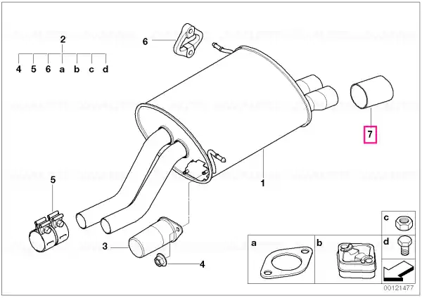 Disponibil imediat Tailpipe trim, chrome - BMW