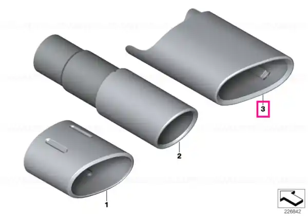 Tailpipe trim, chrome SCHWARZ-CHROM - BMW Ofertă specială