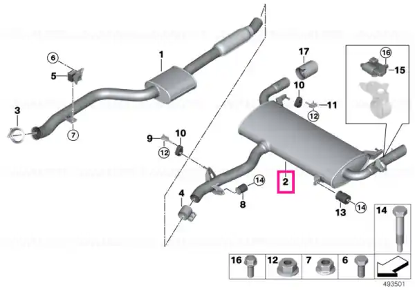 Ofertă de sezon Rear silencer with exhaust flap