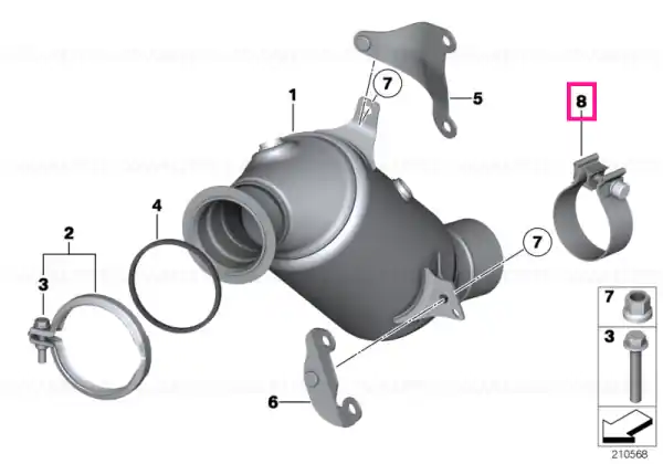 Calitate înaltă Muffler clamp D=85,6MM - BMW