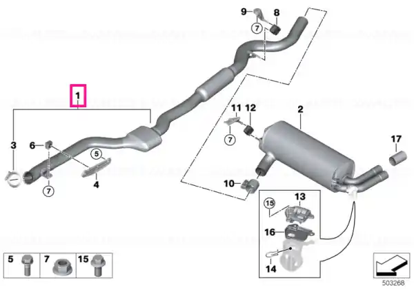 Calitate înaltă Repl.of petrol part.filter w.fr.pipe - BMW