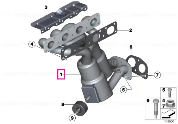 Exch. exhaust manifold with catalyst EU4 Preț redus