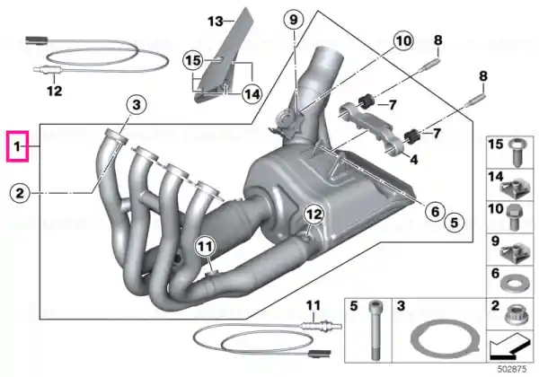 Exhaust manifold with front silencer Reducere