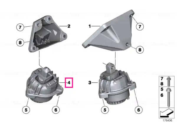 Suport motor, dreapta - BMW Cel mai vândut