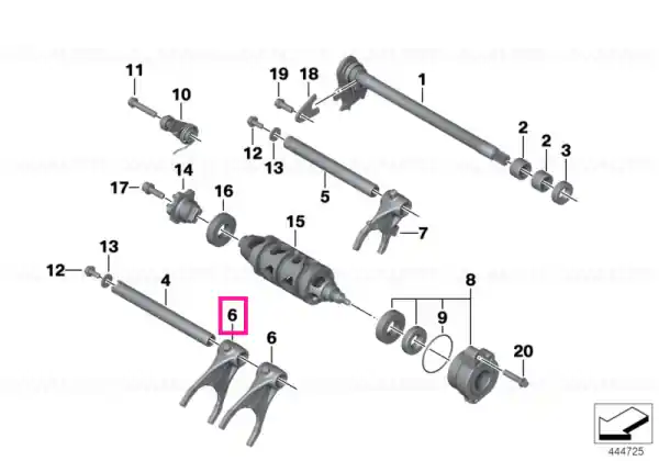 Shifting fork 1st to 4th gear - BMW Motorrad Nu rata