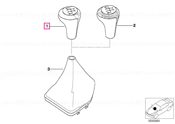 Shift knob CHROM MATT - BMW Transport gratuit