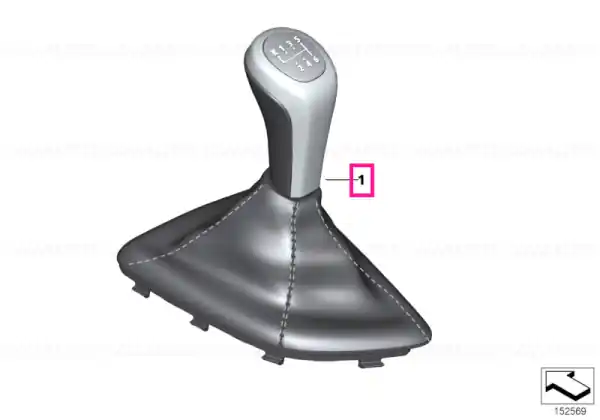 Sport shift knob with chrome ring PERLGLANZ CHROM - BMW Reducere specială