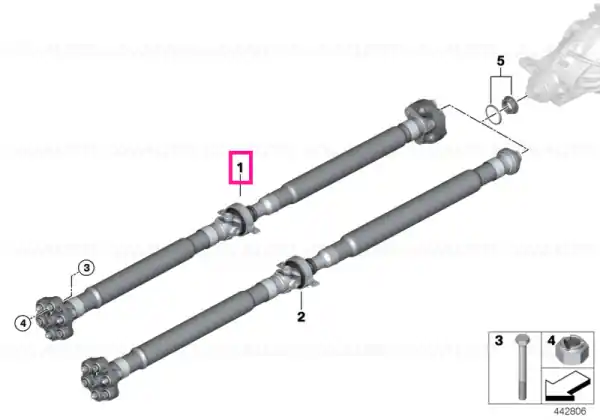 Drive shaft automatic transmission L=1628MM - BMW Livrare rapidă