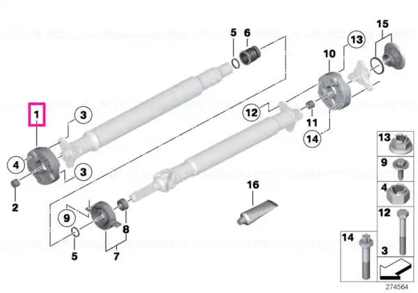 Discount Universal joint LK=105MM/12