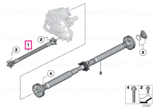 Drive shaft assy front L=730MM - BMW Reducere specială