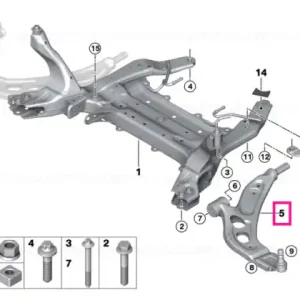 Wishbone with rubber mount, left - BMW Reduceri