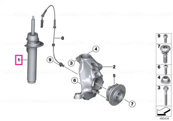 Retur gratuit Front right spring strut - BMW
