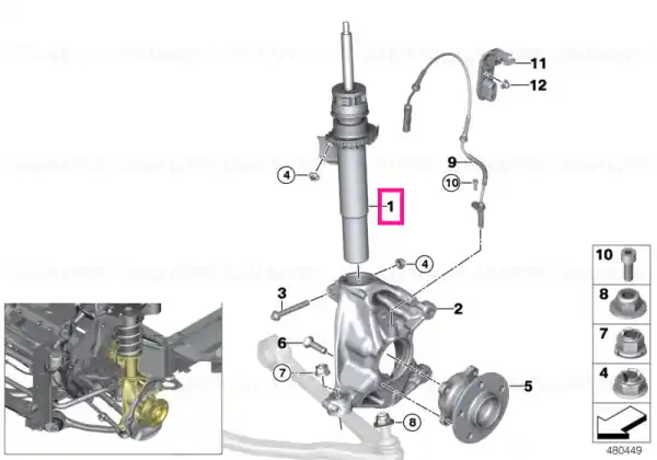 Left front spring strut - BMW Reducere specială