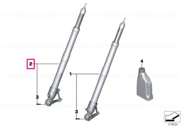 Preț mic Fork stanchion, black, right