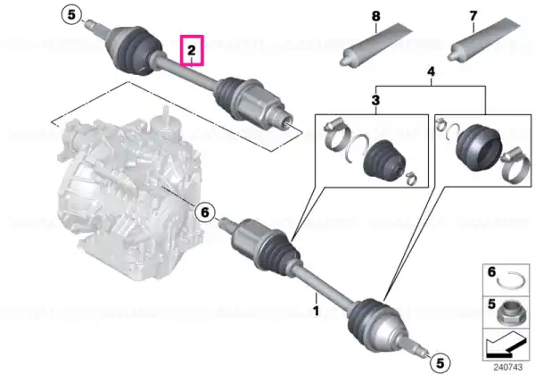 Exchange output shaft, right L=616MM - BMW - Mini Ofertă de sezon