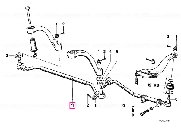 Nu rata Tie rod,center