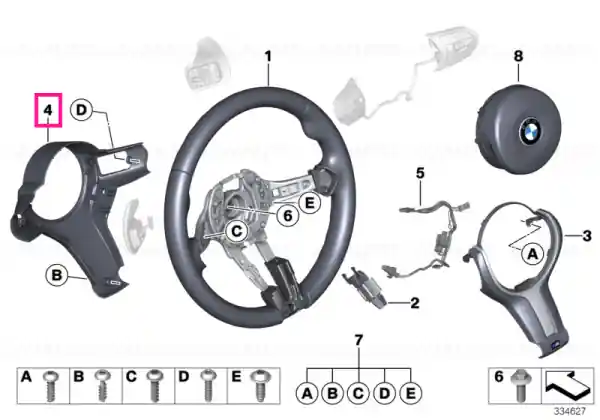 Super ofertă Capac volan spate PADDLES - BMW