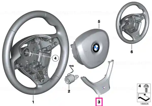 Decorative trim, steering wheel SPORTLENKRAD - BMW Ofertă
