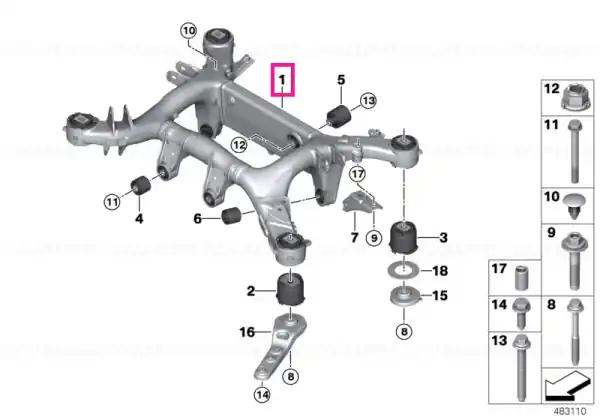 Plată sigură Rear axle carrier
