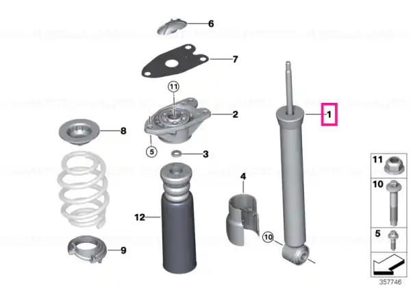 Preț redus Shock absorber, rear