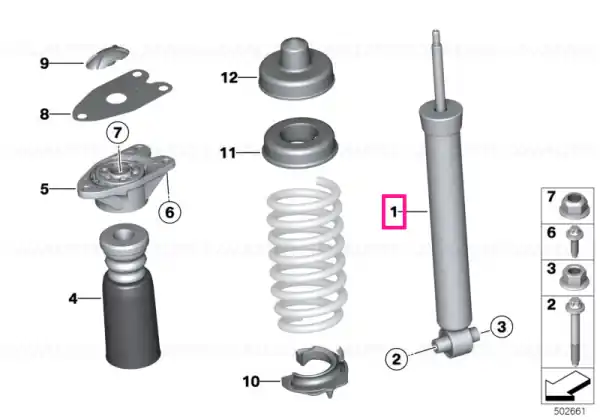 Shock absorber, rear Livrare gratuită