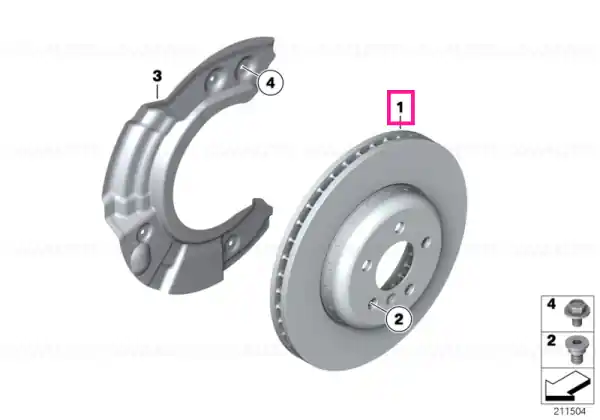 Disc frână ușor ventilat 374X36 - BMW Retur gratuit