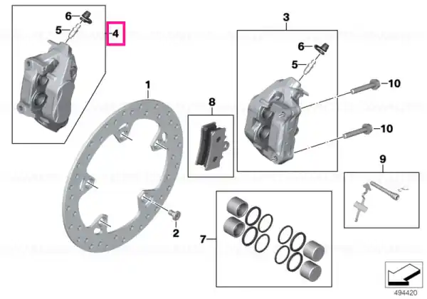Mai ieftin Caliper with out brake pads right - BMW Motorrad