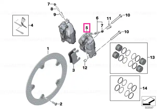 Plată securizată Brake caliper, left GOLD