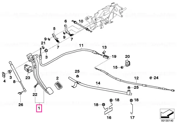 Parking brake pedal lever - BMW Discount