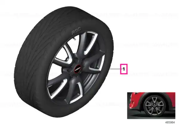 Set roți complete de vară - JCW Double Spoke 534 (bright milled, forged) cu anvelopa Dunlop SP Sport Maxx RT ROF - 205/40R18 86W XL - Mini F56/F57 - Jante forjate Transport gratuit