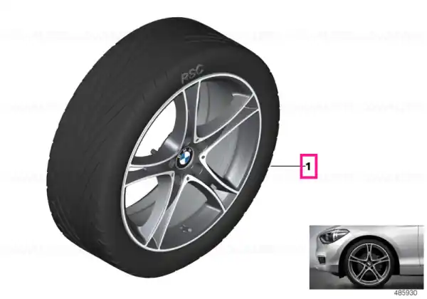Comandă acum Set roți complete de vară - Double Spoke 361 (bright turned) cu anvelopa Pirelli P Zero r-f - 225/35R19 88Y XL FA / 245/30R19 89Y XL RA - BMW Seria 1/2 F20/F21/F22/F23
