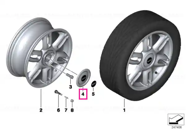 Ofertă specială Hub cap, silver 17"