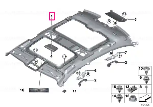 Headlining panoramic roof ANTHRAZIT - BMW Super ofertă