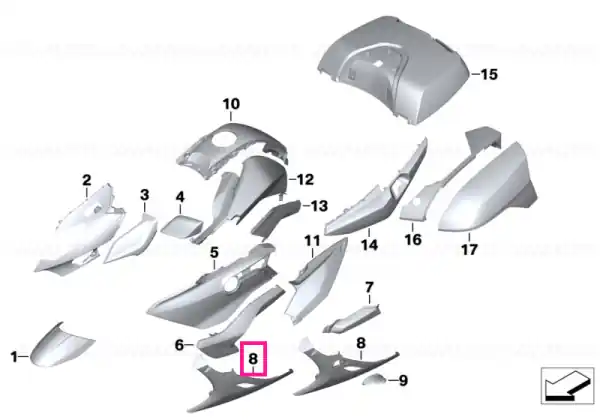 Capac radiator far stânga MONOLITH-MET. - BMW Motorrad Cumpără acum