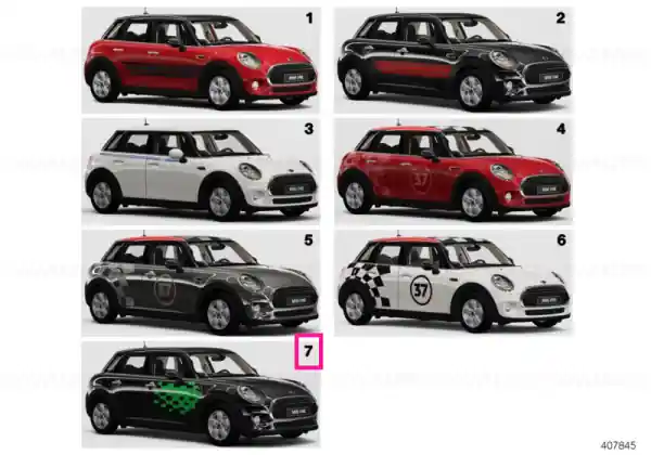 Retur gratuit Side stripe, Vivid Green - BMW - Mini