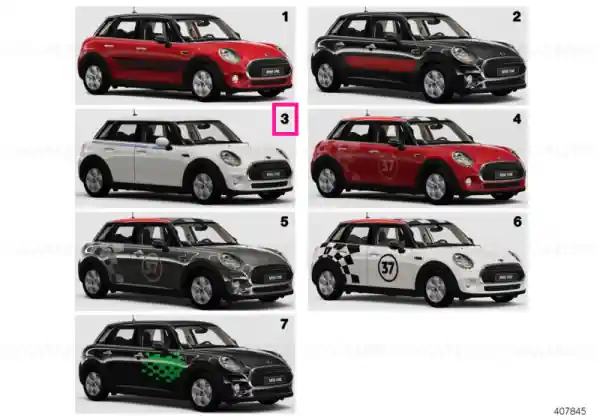 Super ofertă Side stripes, Speedwell Blue - BMW - Mini