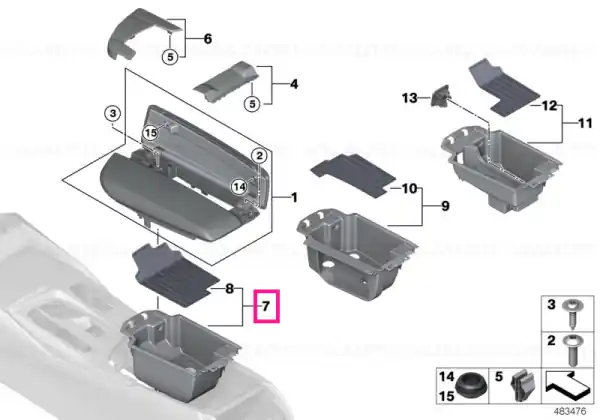 Reducere de preț Center armrest tray - BMW