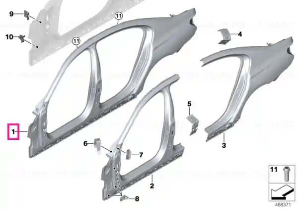 Body-side frame right - BMW Ofertă