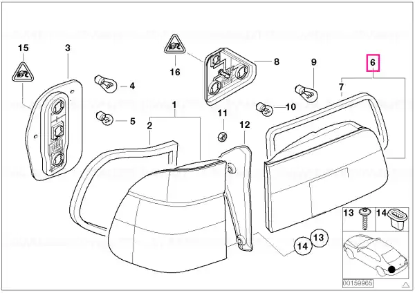 Mai ieftin Rear light in trunk lid, left - BMW