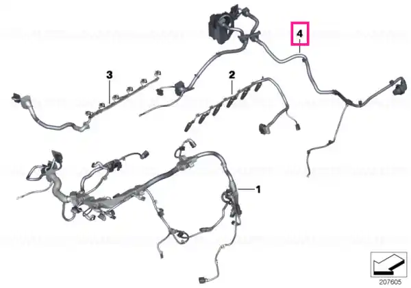 wiring harness, engine trans. module - BMW Expediere rapidă