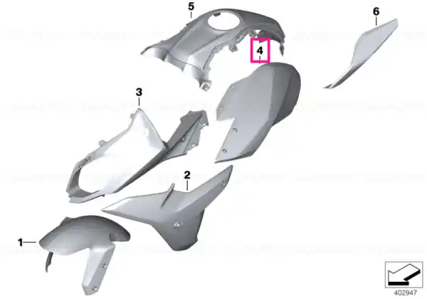 Noutate Tank trim, right LIGHT-GREY - BMW Motorrad