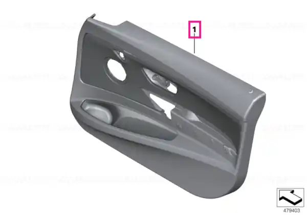 Door trim panel, fabric, front left ANTHRAZIT - BMW Premium