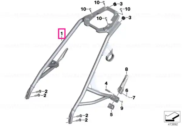 Passenger seat frame BLACK - BMW Motorrad Preț redus