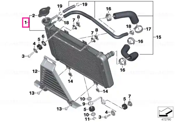 Radiator - BMW Motorrad Plată sigură
