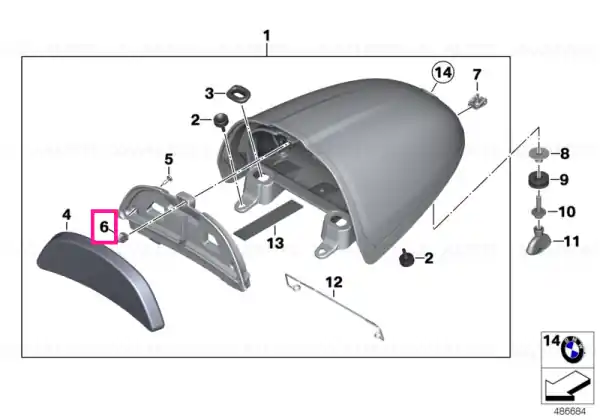 Ultima șansă Mounting clip black - BMW Motorrad