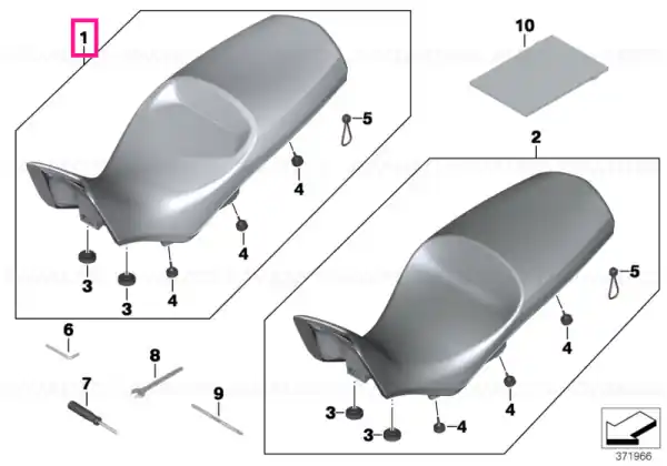 Ofertă exclusivă Seat bench, high, black/steingrau H=890MM - BMW Motorrad