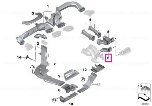 Ofertă limitată Air duct, rear compartment, rear left - BMW