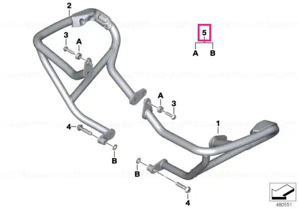 Livrare gratuită Set fastening parts engine protect.bar - BMW Motorrad