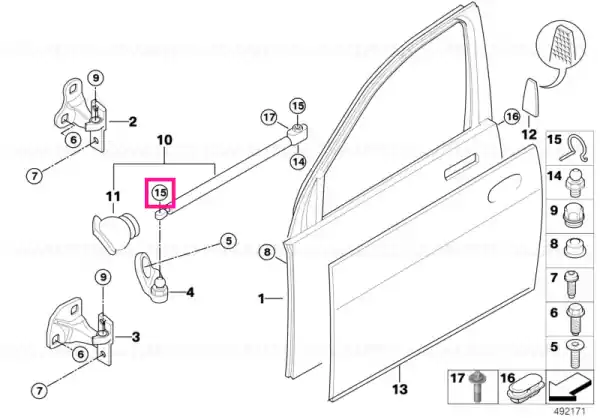 retaining clip, left - BMW Preț promoțional